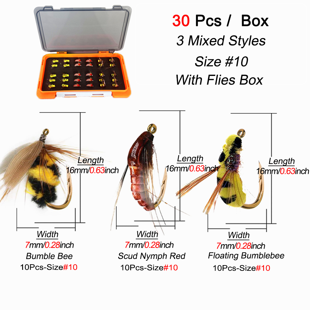 30Pcs/Box 3 Mixed Styles Fly F - Fishing Hook Size review and price