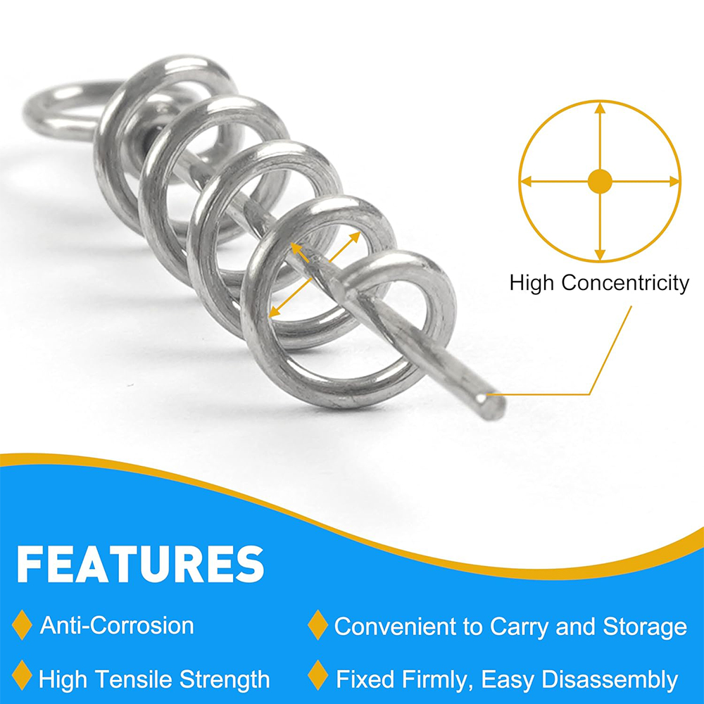 50Pcs Spring Twist Lock Fishin - Fishing Hook Stainless Steel review and price
