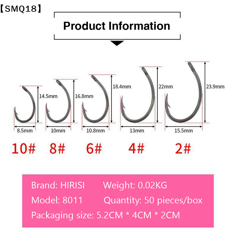 Hirisi 50pcs Boxed  Hooks Barb - Fishing Hook Box review and price